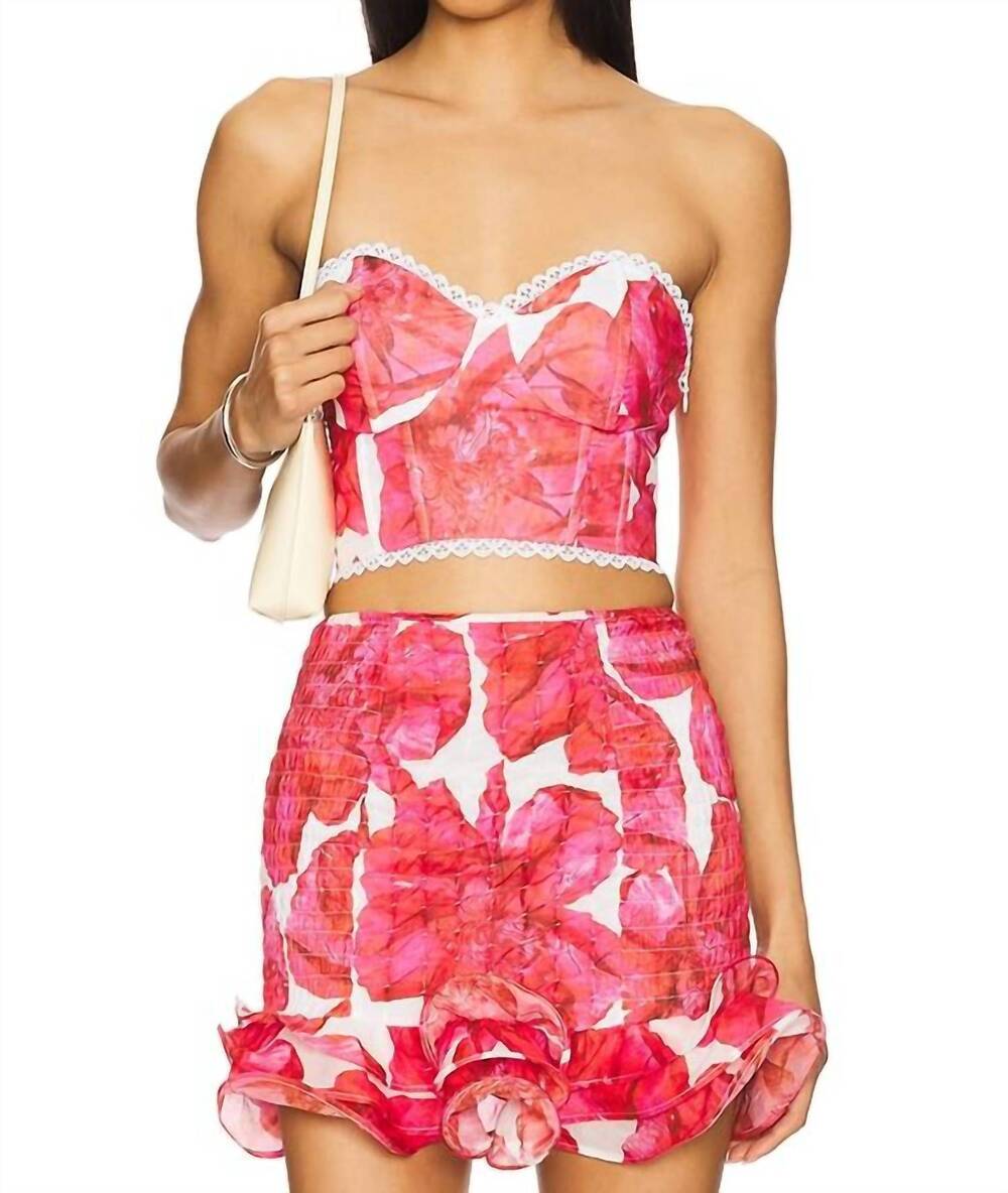 NEW CHARO RUIZ matis bustier top in white blossom